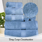 SUPERIOR Egyptian Cotton Pile 8 Piece Towel Set, Includes 2 Bath, 2 Hand - Image 10