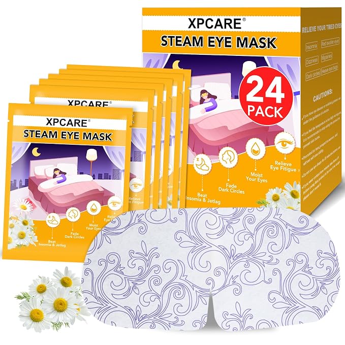 XPCARE 24 Pack Steam Eye Masks for Dry Eyes, Self Heated Steam Warm Eye Mask by XPCARE