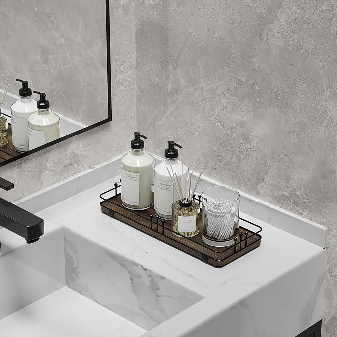 Bathroom Vanity Tray for Countertop Toiletries Perfume Makeup Soap Dispenser - Image 4