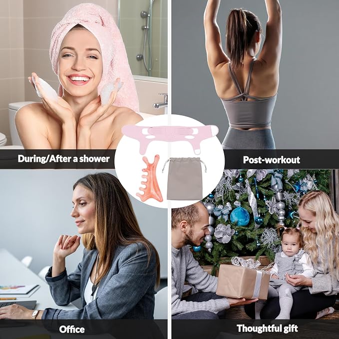 4 in 1 Gua Sha Facial Tool & V-Line Face Mask, Self Care Gifts - Image 7