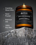 Scented Candles for Men | Smoke and Vanilla, Tobacco and Vanilla |Wooden Wick - Image 3