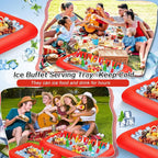 Leitee 4 Pcs Inflatable Ice Serving Bars Buffet Serving Tray Drink Cooler - Image 3