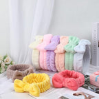 Yinder 40 Pack Bow Spa Headband Coral Fleece Makeup Headband Soft Face Wash - Image 6