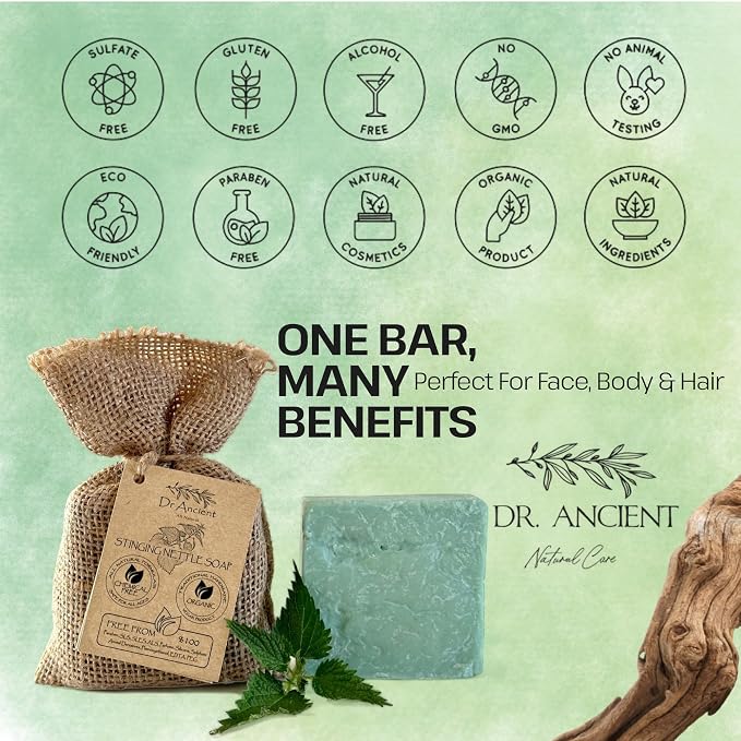 Dr.Ancient Stinging Nettle Soap Bar, Organic Soap Bars Handcrafted the - Image 8