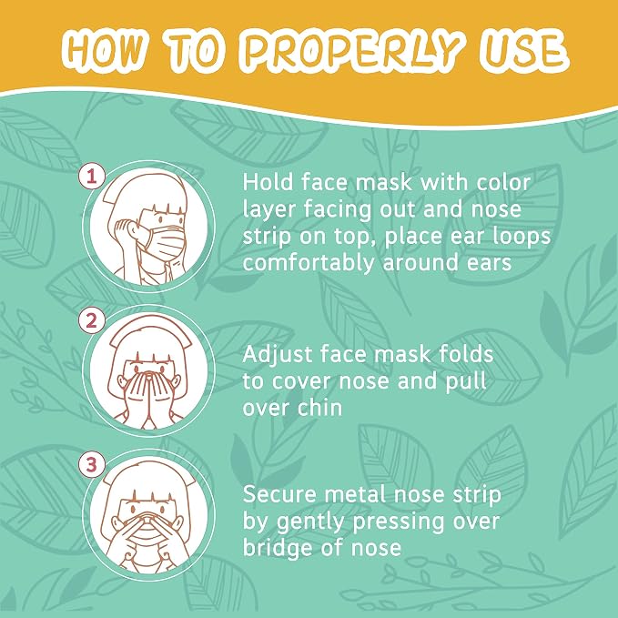 akgk 100Pcs Kids Disposable Face Mask Protective Childrens Black Safety Masks - Image 7