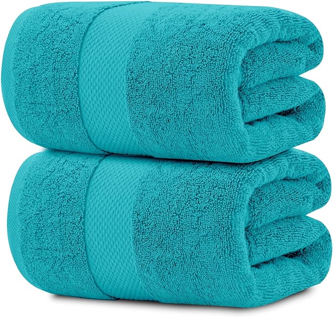 White Classic Luxury Soft Aqua Bath Sheet Towels by WhiteClassic