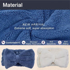 Chloven 2 Pack Microfiber Bowtie Headbands Facial Makeup Headband Cosmetic - Image 2