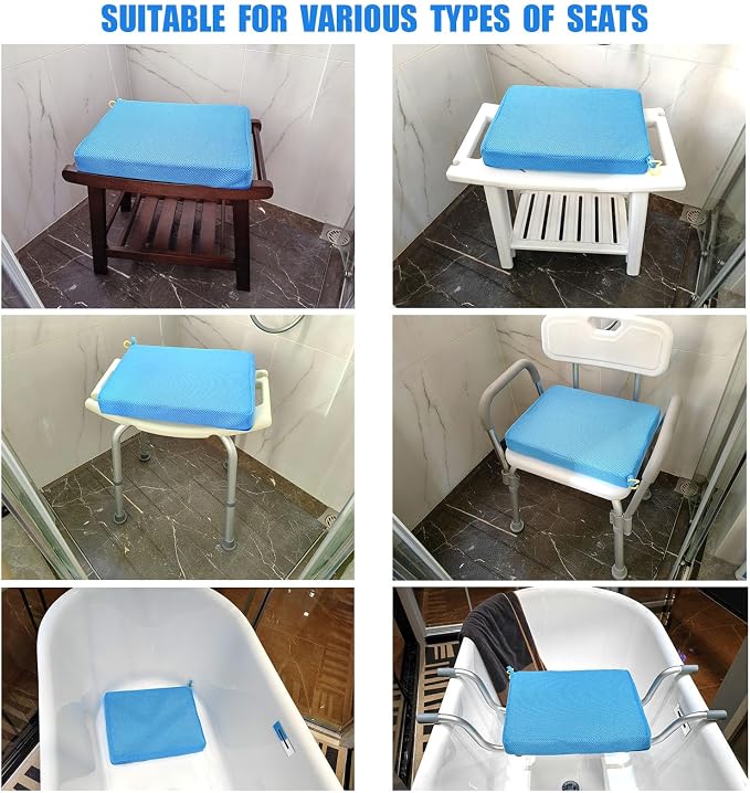 Shower Seat Cushion, Thickened Shower Chair Cushion 4D Air Fiber Material - Image 7