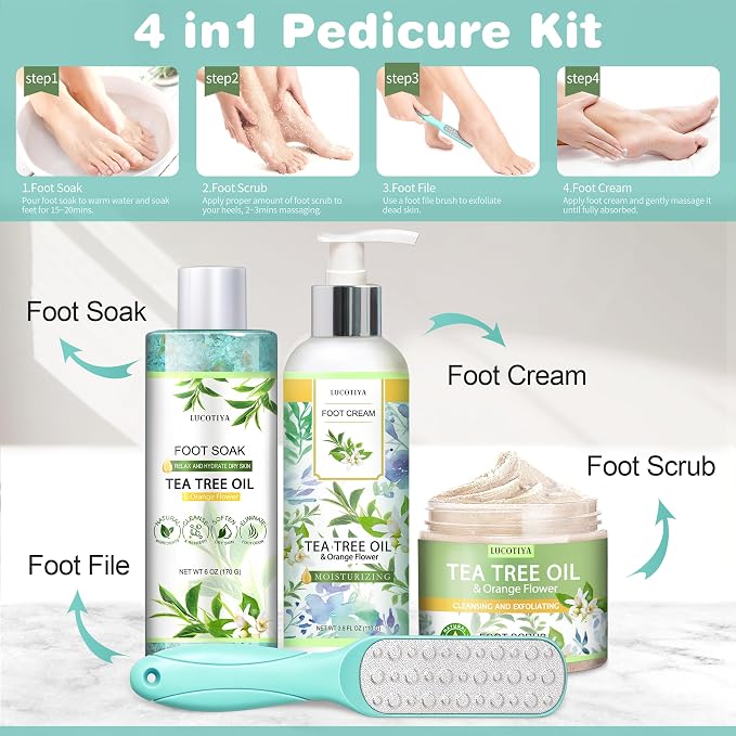 LUCOTIYA Tea Tree & Orange Flower Foot Soak Set - Image 6