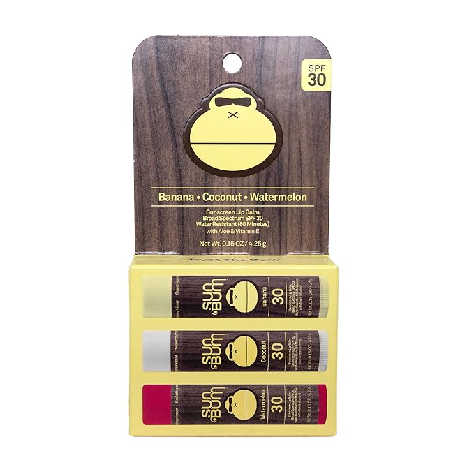 Sun Bum SPF 30 Sunscreen Lip Balm 3 Flavor Variety Pack by SunBum