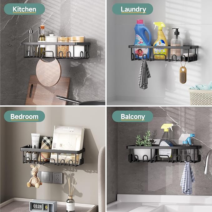 Veken Shower Caddy 3-Pack, Advanced Rustproof Design, No Drilling Adhesive - Image 8