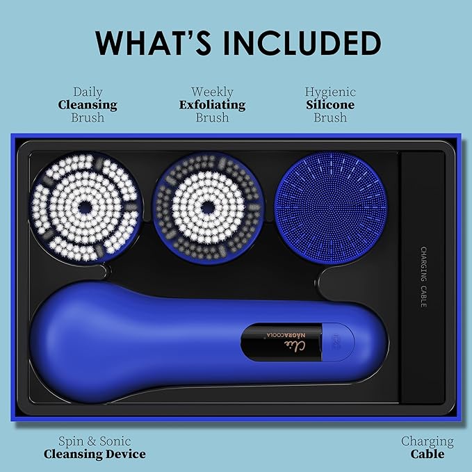 Premium Facial Cleansing Brush, Waterproof Face Scrubber, Spin & Sonic Modes - Image 6