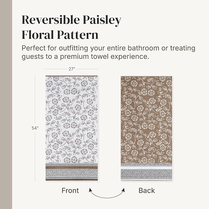 Modern Threads Floral Trail 6-Piece 100% Cotton Towel Set – Reversible Yarn - Image 6