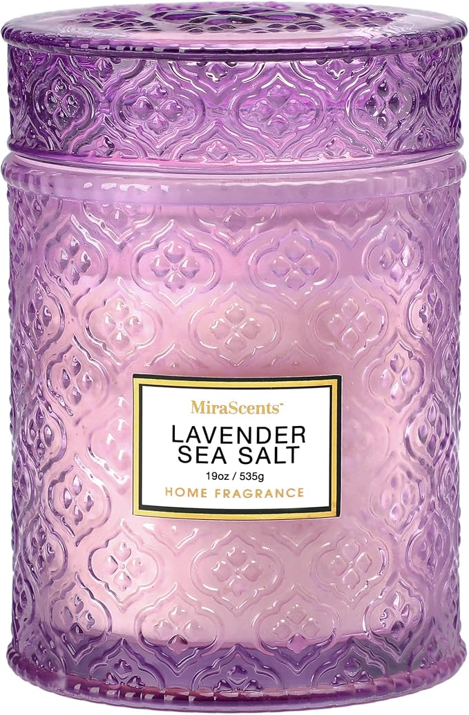Lavender Scented Candle, 19oz Large Soy Wax Aromatherapy Candle, Lavender Sea by MiraScents