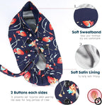 Satin Lined Scrub Caps with Buttons & Sweathand, Surgical Caps - Image 3