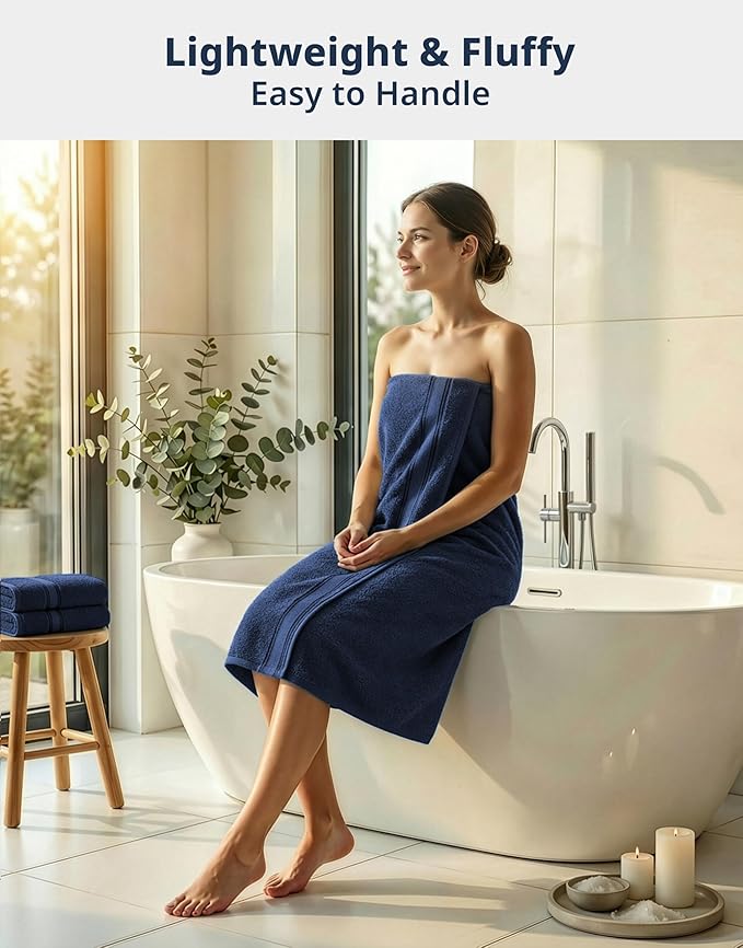 LANE LINEN 100% Cotton 4 Pack Bath Towels - Image 2