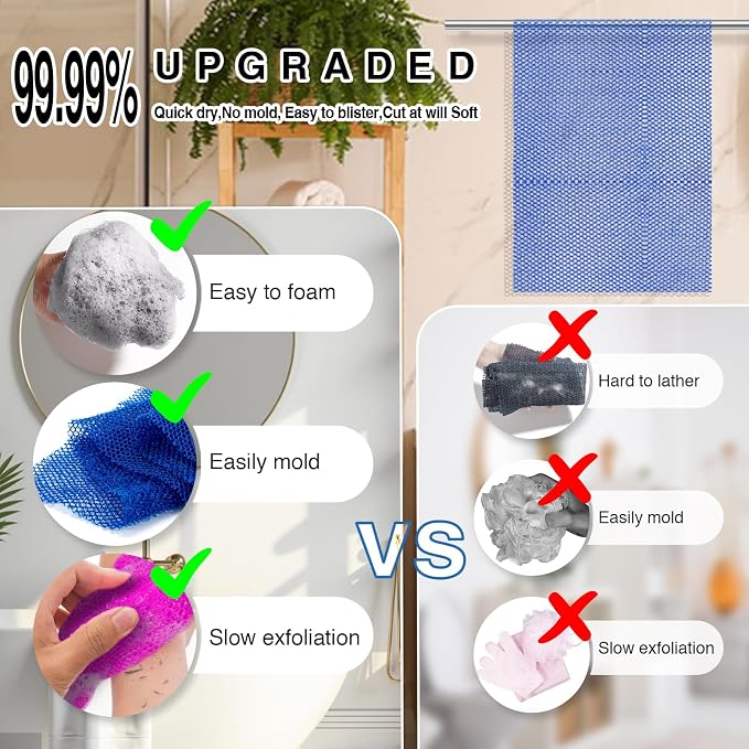 6 Pieces African Net Sponge Authentic Exfoliating Washcloth, Quick-Drying - Image 5