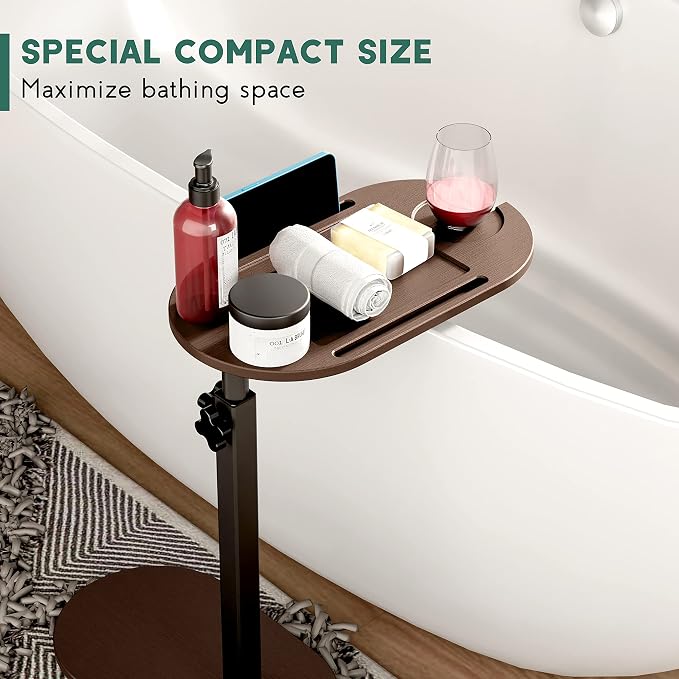 Yumkfoi Bamboo Bathtub Tray Table - Image 3