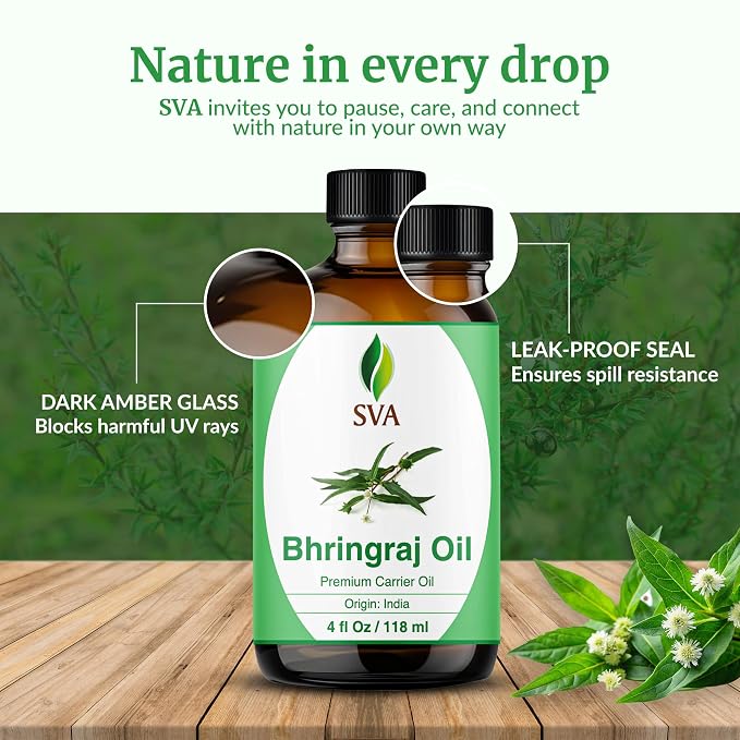 SVA Bhringraj Premium Carrier Oil 4oz - Image 7