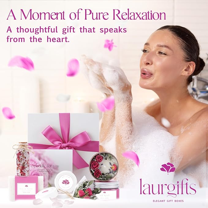 Mothers Day Spa Gift Set for Women – Rose & Jasmine Candle Gift Set - Image 8