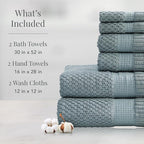 NY Loft 100% Cotton Towel Set 6 Piece | Super Soft & Absorbent Quick-Dry 2 Bath - Image 2