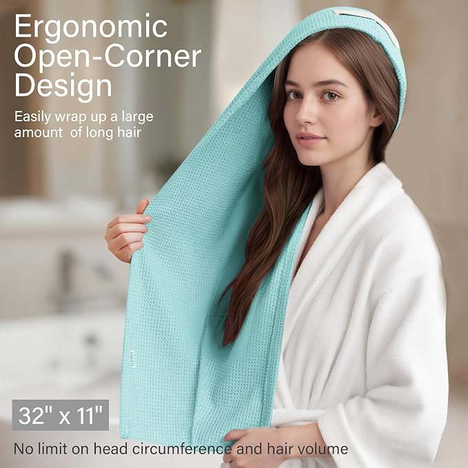 ROLSHOL 2 Pack Microfiber Hair Towel Wrap - Image 2