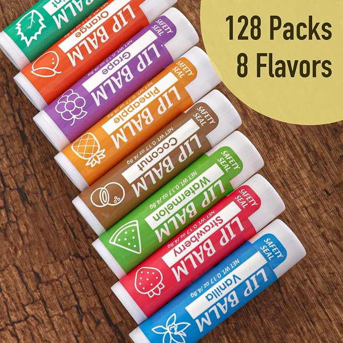 YesBes 128 Pack Lip Balm, Natural Lip Balm Bulk - Image 2