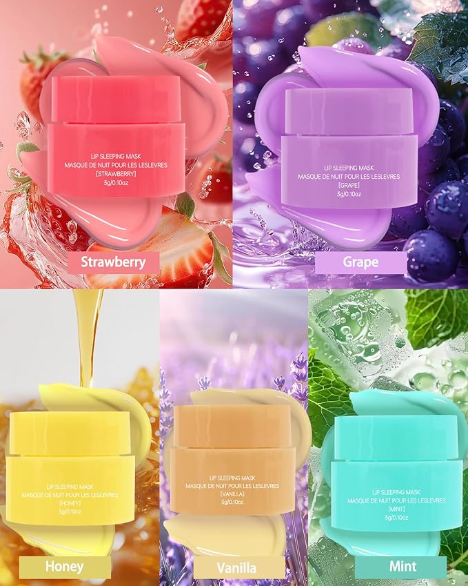Lip Sleeping Mask Set, Deep Hydrating Overnight Lipgloss Day&Night Non-Sticky - Image 2