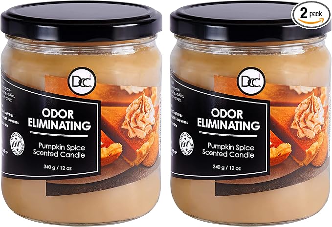 Pumpkin Spice Two Pack Odor Eliminating Highly Fragranced Candle by DiannesCustomCandles