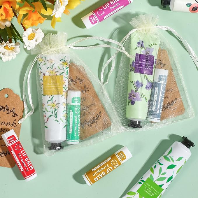 AZEN 60 Sets Bulk Gifts, Hand Cream and Lip Balm Bulk Set - Image 4