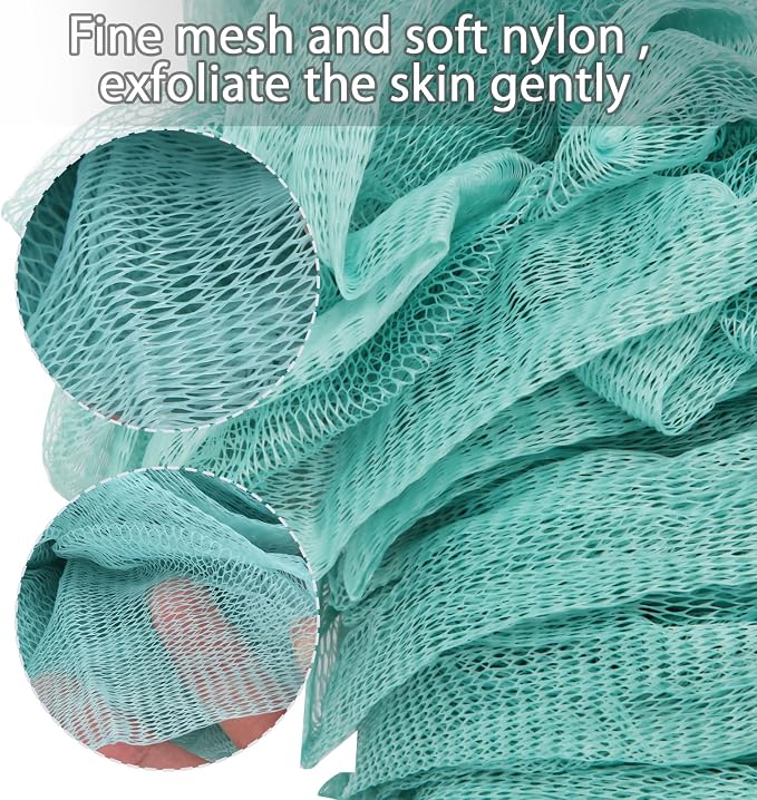 Back Scrubber for Shower, Qewro Loofah on a Stick as Shower Brush Exfoliating - Image 4