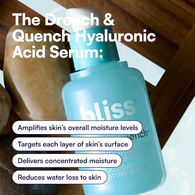 Bliss Drench & Quench Hyaluronic Acid Serum – Hydrating Face Serum - Image 6