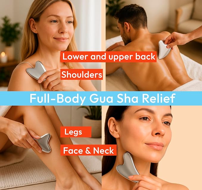 Stainless Steel Gua Sha Tool for Face & Neck – Facial Massage Tool for - Image 4