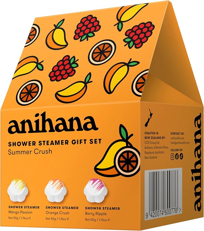 ANIHANA Shower Steamers Summer Crush 3 Pack Gift Set, Paraben Free, Mango - Image 2