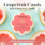 Spongellé Grapefruit Cassis Daisy Spongette Bath Sponge | Built-in Body Wash & - Image 2