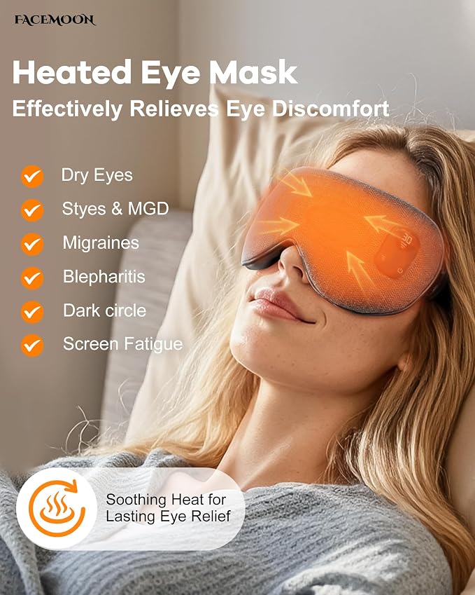 FACEMOON Heated Eye Mask for Dry Eyes: Electric Warm Compress for Blepharitis - Image 2