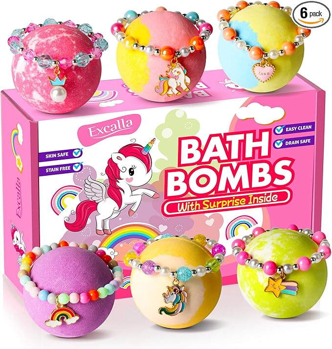 Unicorn Bath Bombs with Surprise Inside by Excalla
