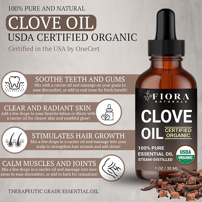 Organic Clove Essential Oil – 100% Pure, USDA Certified Clove Bud Oil - Image 2