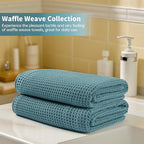 MICROFI Microfiber Waffle Bath Towels, 4 Pieces, Fast Drying, Lint Free 430 GSM - Image 6