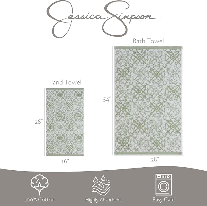 Jessica Simpson – Bath Towel 4 Piece Set, Premium Bathroom Décor, Includes 2 - Image 3