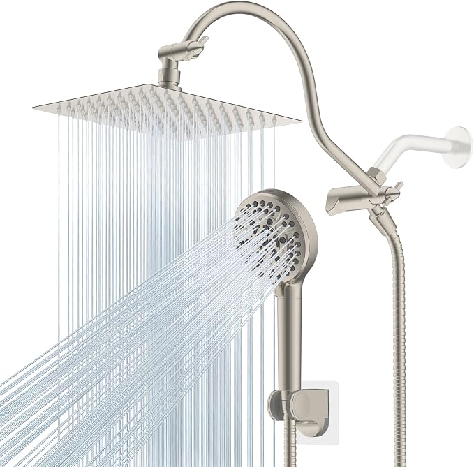 Hibbent All Metal CUPC Certified Shower Head, Handheld Showerhead Combo by Hibbent