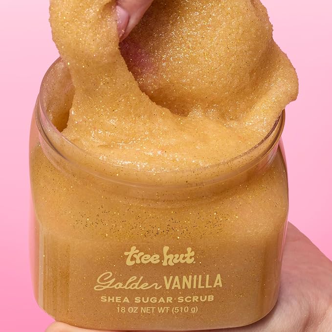 Tree Hut Golden Vanilla Shea Sugar Scrub, Exfoliating, Hydrating & Moisturizing - Image 4