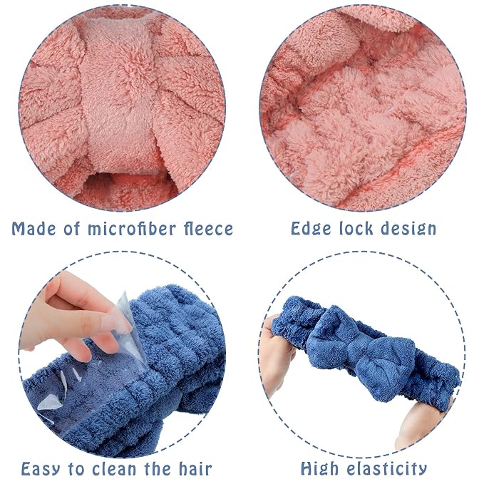Hicarer 3 Pieces Towel Headbands - Image 8