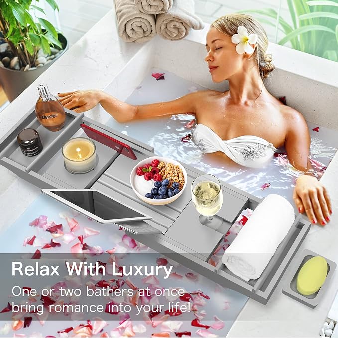 Bamboo Bathtub Caddy Tray - Image 3