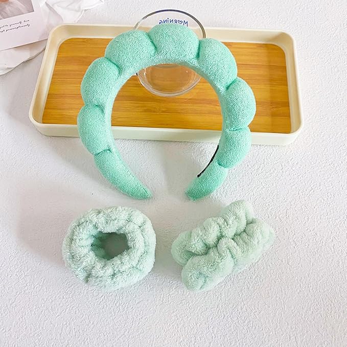 Beleki Spa Headband for Washing Face Wristband Set Makeup Skincare Face Washing - Image 6