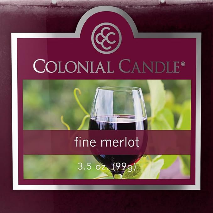 Colonial Candle Fine Merlot Scented Jar Candle, 2 Wick, 3.5 oz, Mottled Wax - Image 5