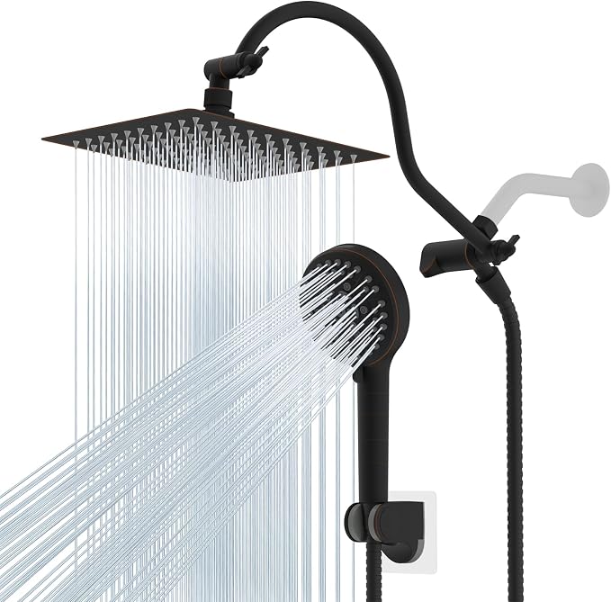 Hibbent All Metal Shower Head, Shower Holder, Oil Rubbed Bronze by Hibbent