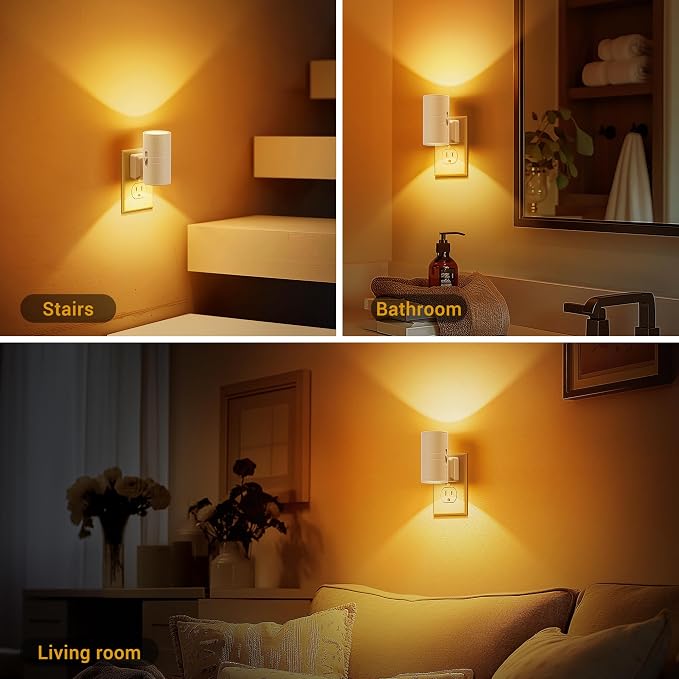 Amber Night Lights Plug into Wall, Dimmable Night Light Plug in, Modern Night - Image 4