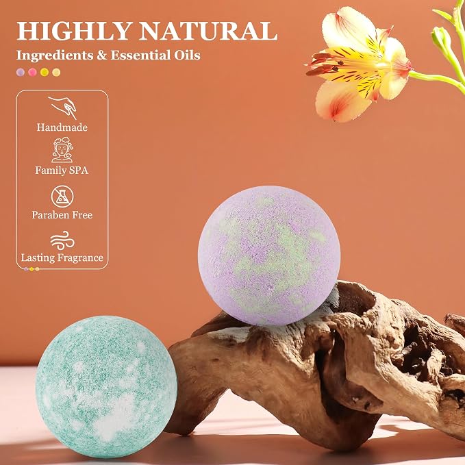 Bath Bombs for Women Gift Set, Handmade Bubble Bath & Fizzy, for Bubble Bath Spa - Image 6