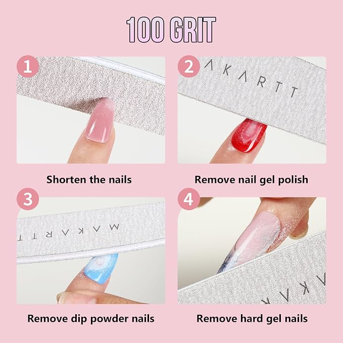 Makartt Nail File: 100/100 Grit Emery Boards - Image 3